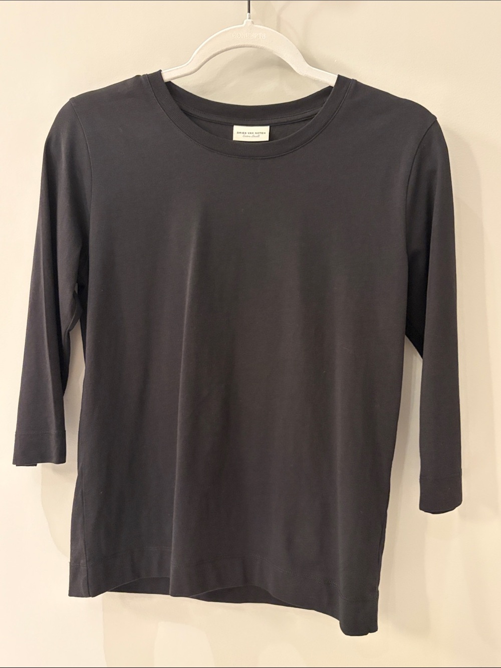 DRIES VAN NOTEN three-quarter sleeve cotton T-shirt Sz XS